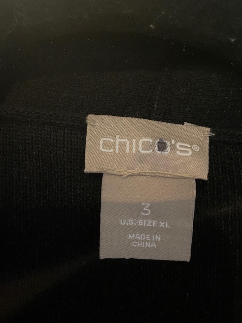 Chico's Black Cardigan with Black-and-White Animal Print Panel - Picture 2 of 3